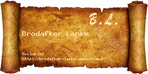 Brodafker Lenke névjegykártya